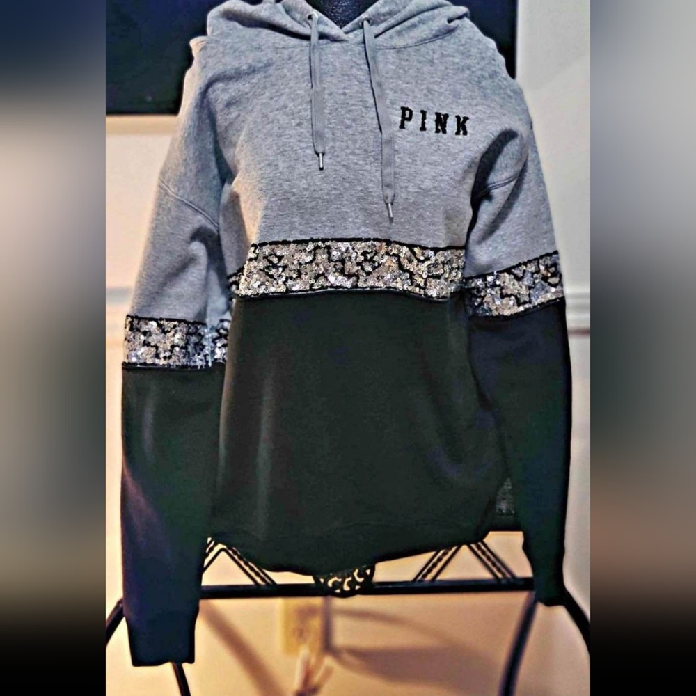 Very rare htf victoria secret pink bling hoodie